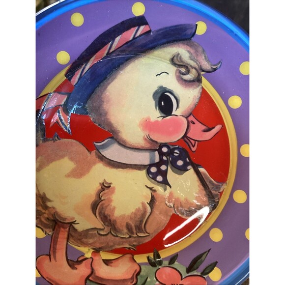 Katherine's Collection Hand Painted Duckling Plates Colorful & Fun Set Of 3 - Picture 11 of 14